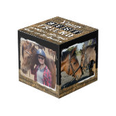 Paard beste vriend 4 foto rustiek bruin zwart kubus (Voorkant hoekig)