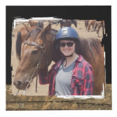 Paard beste vriend 4 foto rustiek bruin zwart kubus (Voorkant)