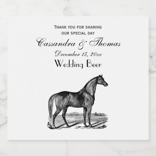 paard bier etiket (Enkel label)