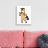 Paard bij het Eaten Vegan Canvas Afdruk (Insitu (Woonkamer))