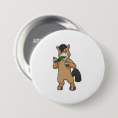 Paard bij het Eaten Vegan Ronde Button 7,6 Cm (Voorkant /achterkant)