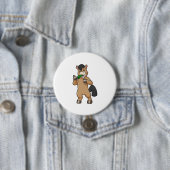 Paard bij het Eaten Vegan Ronde Button 7,6 Cm (In situ)