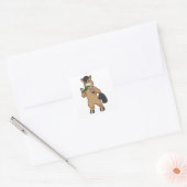 Paard bij het Eaten Vegan Vierkante Sticker (Envelop)