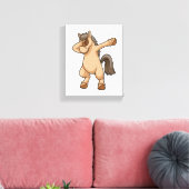 Paard bij Hip Hop Dance Dab Canvas Afdruk (Insitu (Woonkamer))