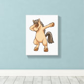 Paard bij Hip Hop Dance Dab Canvas Afdruk (Insitu (Houten vloer))