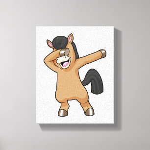 Paard bij Hip Hop Dance Dab Canvas Afdruk
