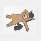 Paard bij Hip Hop Dance Dab Fleece Deken (Voorkant (Horizontaal))