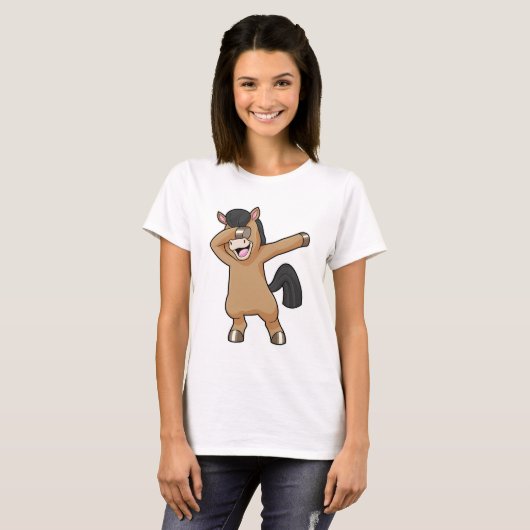 Paard bij Hip Hop Dance Dab T-shirt (Voorkant volledig)