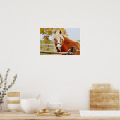 Paard bij poort poster (Keuken)