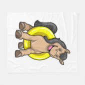 Paard bij strand met draaiende ring fleece deken (Voorkant (Horizontaal))