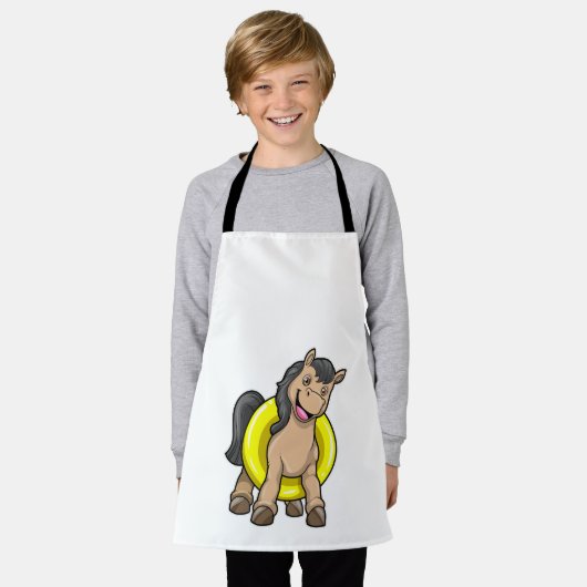 Paard bij strand met draaiende ring schort (Gedragen)