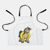 Paard bij strand met draaiende ring schort (Voorkant)