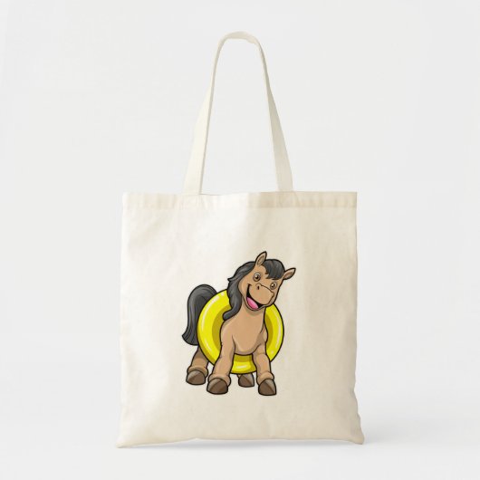 Paard bij strand met draaiende ring tote bag (Voorkant)