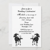 Paard, bloemen en vlinders verjaardagsuitnodiging kaart (Achterkant)