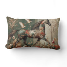 Paard bloemig harlekijn decor kussen