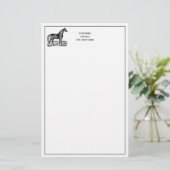 paard briefpapier (Staand voorkant)