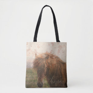 Paard Bruin Veulen Mooie Landelijke Hengst Vintage Draagtas