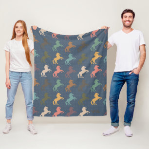 Paard Cadeau Dekentje Retro Paardenliefhebber Worp Fleece Deken