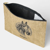Paard Cameo op Burlap gepersonaliseerd Etui (Open)