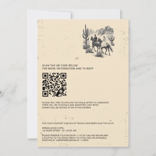 Paard Canyon Paar met QR Code en Details Kaart (Achterkant)