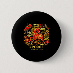 Paard Chinese Zodiak Viering Ronde Button 5,7 Cm