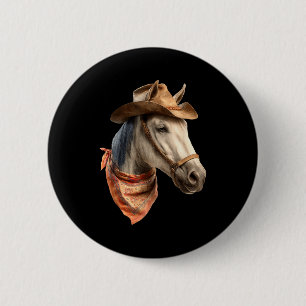 Paard Cowboy Ruitersport Grappige Grafische Ronde Button 5,7 Cm