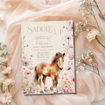 Paard Cowgirl Paardrijden Wilde Bloemen Roze Verja