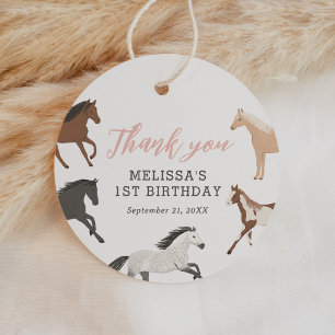 Paard Cowgirl Ruitersport Verjaardag Bedankjes Labels