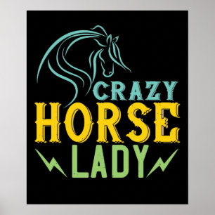 Paard - Crazy Horse Lady Poster