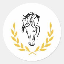Paard Crest Trouwzegel - Paardensport Lauwerkrans