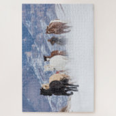 Paard dat door de sneeuw rent legpuzzel (Verticaal)