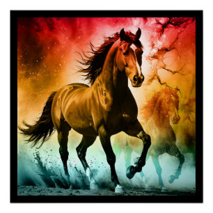 Paard dat rent perfect poster