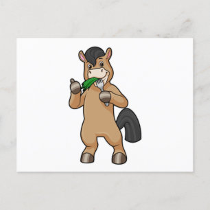 Paard dat veganistisch eet briefkaart
