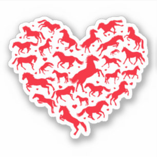 Paard Dierenliefhebber Grappig Hart Paard Sticker
