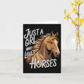 Paard een meisje dat van paarden houdt kaart (Gele Bloem)