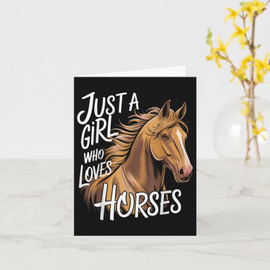 Paard een meisje dat van paarden houdt kaart (Gele Bloem)