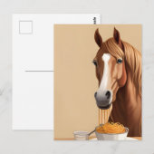 Paard eet spaghetti briefkaart (Voorkant / Achterkant)