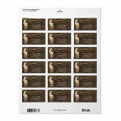  paard en bloemen Rustic Wood Adres Etiket (Full Sheet)