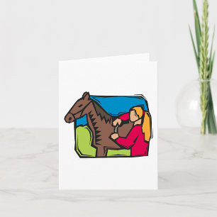 Paard En Boerenmeisje Kaart