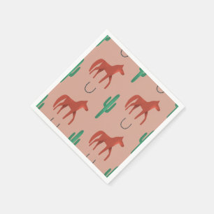 Paard en cactus servet