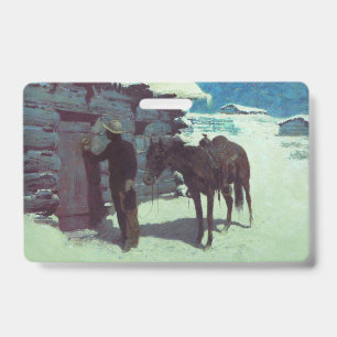 Paard en Cowboy Winter Sneeuw Badge