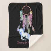Paard en Dreamcatcher ~ Dromen en wensen BOHO Sherpa Deken (Voorkant)