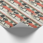  paard en hond Kerstmis Cadeaupapier (Hoek)