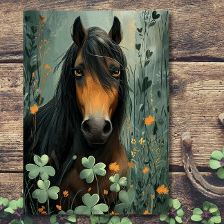 Paard en klaver St. Patrick's Day Kaart