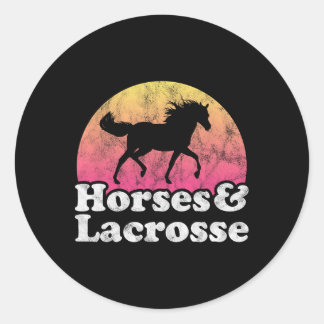 Paard en lacrosse Vrouwen of meisjes Paarden Ronde Sticker