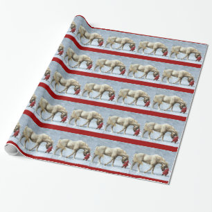 Paard en Meisje Winter Kerstcadeau Papier
