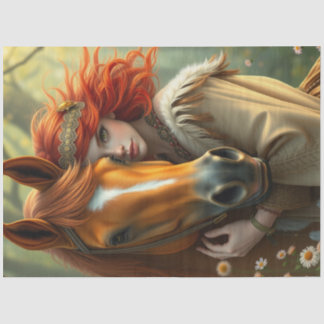 Paard en metgezel fantasie tissuepapier