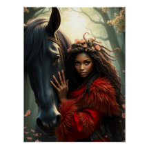 Paard en metgezel Fantasy Art