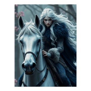 Paard en metgezel Fantasy Art Perfect Poster