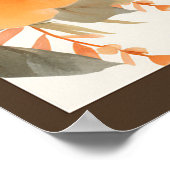 Paard en Perzik Bloemen Verjaardag Welkom Poster (Hoek)